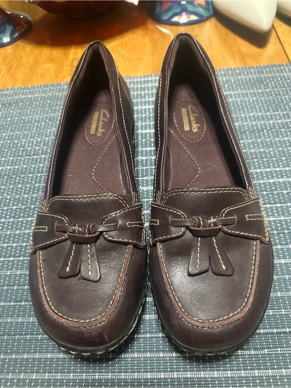 Clarks Women’s Dark Brown Leather Tassel Loafers